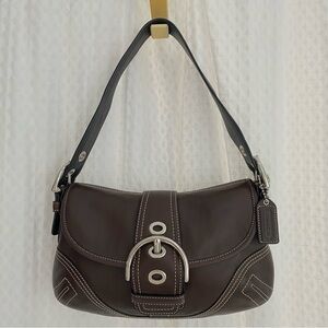 Coach Dark Brown Leather Shoulder Bag